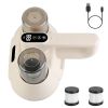 15000PA Double-Cup Bed Vacuum Cleaner with UV-C Light Cordless Mattress Vacuum Rechargeable Dust Mites Remover with 3 Washable Filters