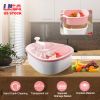 Fruit Vegetable Cleaning Device Salad Manual Washing Spinner with Brush Hand Crank Fruit Washing Machine with Bowl Kitchen Gadget