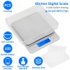 Digital Kitchen Scale 3000gx0.1g Jewelry Coin Gram Pocket Scale Stainless Steel LCD Display Food Gram Scale w/ Dual Trays PCS Counting Tare Function