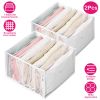2Pcs Wardrobe Clothes Organizer 7 Grids Foldable Garment Underwear Bra Sock Storage Box Drawer Divider Bin Container