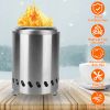 5.51×7.87in Portable Table Top Fire Pit Smokeless Stainless Steel Campfire Stove Pellets Wood Burning Camp Stove with Carry Bag