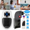 500W Portable Heater Fan Wall Outlet Space Heater Plug-in Heater Adjustable Temperature Auto Shut off w/ Remote Control