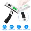 50kg 110lbs Portable Luggage Scale Handheld Hanging Suitcase Digital Scale with Hook LCD Display Screen Temperature Sensor Battery Include Travel Weig