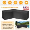 118x118x33.9inches Outdoor L Shape Sofa Covers Water Resistant Dustproof Furniture Covers Sectional Sofa Protectors Table Chair Cover Garden Patio