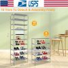 10 Tiers Shoes Rack Shelves 27 Pairs Shoes Storage Organizer Stand Non-Woven Fabric Detachable Shoes Tower Stackable Shoes Storage Rack for Entryway