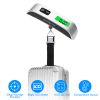 50kg 110lbs Portable Luggage Scale Handheld Hanging Suitcase Digital Scale with Hook LCD Display Screen Temperature Sensor Battery Include Travel Weig