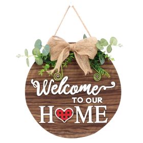 Interchangeable Welcome Sign Seasonal Wood Wall Hanging Front Door Decor with 14 Interchangeable Seasonal Icons for Halloween Christmas Thanksgiving D