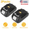 2Packs 18V Li-ion Power Tool Battery Replacement Fit for Makita 194205-3 194309-1 BL1830 BL1815 LXT400