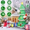 6.89FT Christmas Inflatable Outdoor Decoration with Christmas Tree Gift Box Santa Claus Blow Up Yard Decoration with LED Light Built-in Air Blower for
