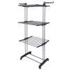 Clothes Drying Rack Rolling Collapsible Laundry Dryer Hanger Stand Rail Shelve
Wardrobe Clothing Drying Racks w/ Dual Side Wings