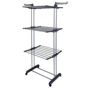Clothes Drying Rack Rolling Collapsible Laundry Dryer Hanger Stand Rail Shelve
Wardrobe Clothing Drying Racks w/ Dual Side Wings