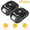 2Packs 18V Li-ion Power Tool Battery Replacement Fit for Makita 194205-3 194309-1 BL1830 BL1815 LXT400
