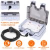Double Outdoor Socket IP66 Waterproof 13A 2 Gang UK Plug Twin Switched Double Socket Electrical Wall Outlet Socket Box w/ 9.84ft Extension Cable