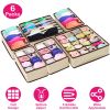6Pcs Foldable Underwear Sock Bra Organizer Drawer Divider Container Bin Storage Box for Tie Handkerchief Belt