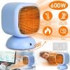 600W Electric Oscillating Space Heater Portable Mini Desktop Heater with 100° Oscillating Angle Heating Tip-Over Overheating Protection for Indoor Use