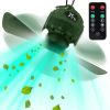 Portable Camping Ceiling LED Fan 10400mAh USB Battery Powered Hanging Tent Lantern Fan Power Bank with 3 Fan Speed 3 Light Brightness Smart Timer Disp