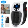 500W Portable Heater Fan Wall Outlet Space Heater Plug-in Heater Adjustable Temperature Auto Shut off w/ Remote Control