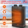 1500W Portable Electric Fan Heater PTC Ceramic Space Oscillation Heating Cool Fan Overheating Tip Over Protection 3S Heating Space For 322 Sq FT Home