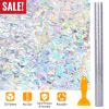 17.7x39.4in Window Film Rainbow Window Cling 3D Decorative Window Decal Window Sticker Non-adhesive