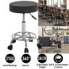 Round Bar Stool Height Adjustable Salon Stools Leather Swivel Rolling Chair with Casters 275LBS Load Bearing for Kitchen Bar Dining Office