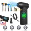 Compressed Air Duster with LED Light Up to 150000RPM Speed for PC Keyboard Cleaning High Speed Rechargeable Cordless Air Blower with 4 Speeds for Home
