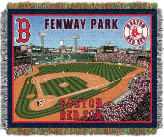 New Fenway Park OFFICIAL MLB "Stadium" 48"x 60" Woven Tapestry Throw
