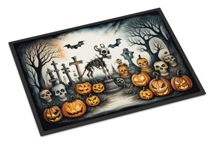 NEW Pet Cemetery Spooky Halloween Doormat Front Door Mat Indoor Outdoor Rugs for Entryway, Non Slip Washable Low Pile, 18H X 27W