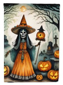 La Llorona Skeleton Spooky Halloween House Flag Large Porch Sleeve Pole Decorative Outside Yard Banner Artwork Wall Hanging, Polyester, House Siz