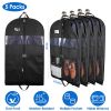 5 Packs Garment Bags Breathable Suit Bag Washable Clothes Cover Protector with Handles for Suits Coat Shirts T-shirts Jackets Dress for Adults Childre