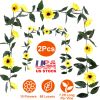 2Pcs 7.2ft Artificial Silk Sunflower Vines Garland Fake Flowers with Green Leaves for Wedding Party Table Decoration