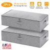 29.9x15x6.7in under Bed Storage Bin Box Foldable Zipped Bag Organizer Container Case for Clothes Blankets Set Of 2