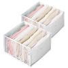 2Pcs Wardrobe Clothes Organizer 7 Grids Foldable Garment Underwear Bra Sock Storage Box Drawer Divider Bin Container