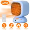 600W Electric Oscillating Space Heater Portable Mini Desktop Heater with 100° Oscillating Angle Heating Tip-Over Overheating Protection for Indoor Use