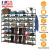 8-Tier 4-Row Shoe Rack Metal Shoe Storage Shelf Free Standing Large Shoe Stand 56 Pairs Shoe Tower Unit Tall Shoe Organizer with 2 Hooks for Entryway