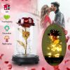 Foil Rose LED String Light Rose Fairy Lamp w/ Glass Dome For Valentines’ Day Mother’s Day Wedding Birthday