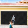 16*7FT Magnetic Thermal Insulated Garage Door Curtain for Winter Two-Car Garage Screen with Magnetic Closure 8 Roll Up Buckle Straps for Two Cars Weat
