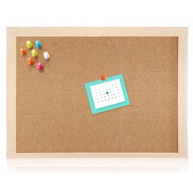 Notice Cork Board Double Sided Bulletin Board w/ Wood Frame Pushpin Hangers Hemp Rope for School Home Office Shop (Option: 40_30)