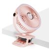 Portable Quiet Clip On Fan With 5 Speeds 3 Brightness 720° Fully Adjustable Angle Type-C Rechargeable Clip Desk Wall Mounted Fan For Camping Office Ho