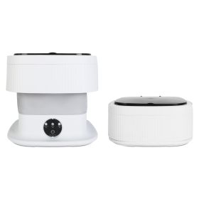 10L/2.6Gallon Portable Washing Machine with 3 Modes Foldable Mini Laundry Washer and Dryer Underwear Baby Clothes Socks Cleaning for Travel RV Camping (Option: Grey)