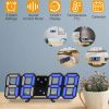 3D LED Digital Wall Clock Sound Control Table Desk Alarm Clock w/ 3 Auto Adjustable Brightness Snooze Date Temperature 12/24Hr Time Display For Office