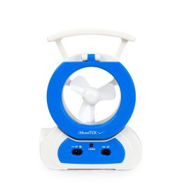 Desk Cooling Fan w/180°Adjustable LED Lamp Baby Stroller Fan Emergency Flashlight Torch for Household Camping Traveling (Option: Blue)