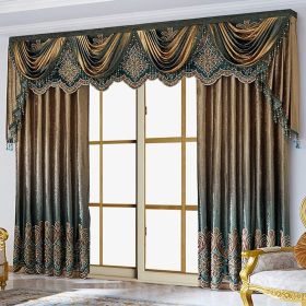 Two Pieces Of Luxurious European Villa Curtains With Elegant Floral Patterns, Suitable For Living Room And Bedroom (Option: SGP2022091614)