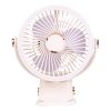 Portable Quiet Clip On Fan With 5 Speeds 3 Brightness 720° Fully Adjustable Angle Type-C Rechargeable Clip Desk Wall Mounted Fan For Camping Office Ho