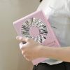 Mini Electric Desk Fan USB Rechargeable Low Noise Fan 3 Speed Adjustment Battery Operated Office Travel Desktop Fan w/120°Rotatable Bracket