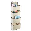 Over Door Hanging Organizer 4 Pockets Wall Mount Closet Storage Organizer Multifunctional Hanging Shelves For Clothing Office Supplies File Folders