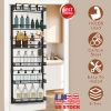 Over The Door Pantry Organizer 6-Tier Pantry Door Organizer Carbon Steel 110LBS Loading Easy Install Behind Door Storage For Closet Kitchen Bathroom 5