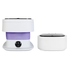 10L/2.6Gallon Portable Washing Machine with 3 Modes Foldable Mini Laundry Washer and Dryer Underwear Baby Clothes Socks Cleaning for Travel RV Camping (Option: Purple)