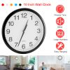 Round Wall Clock Silent Non-Ticking 10-inch Precise Quartz Battery Operated Hanging Clock for Home Office School