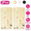 2Pcs Hanging Jewelry Organizer Earring Necklace Bracelet Holder Double-sided 80 Pockets Accessory Storage Pocket