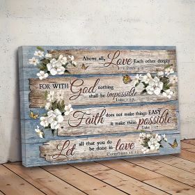 1 Piece Wood Frame Canvas Painting, Christian Bible Verses Country Inspirational Bible Verses Flower Picture Wall Art Print For Home Decor, Livin (Option: 32X16inch)